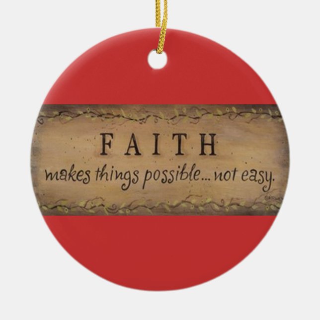 faith ceramic tree decoration (Front)