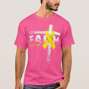 Faith Childhood Cancer Awareness Jesus Cross Chris T-Shirt
