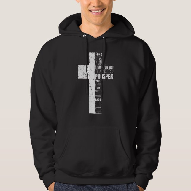 Faith Christian Bible Verse  Men Women Sayings Cro Hoodie (Front)