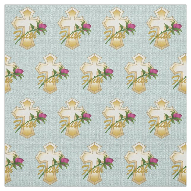 Faith Christian Cross Fabric (Swatch)