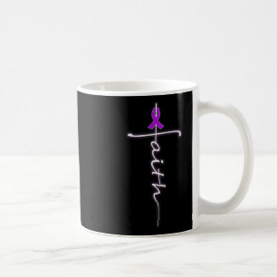 Faith Christian Cross Purple Ribbon Warrior Heimer Coffee Mug