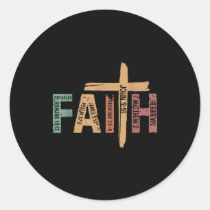 Faith Christian Inspirational Bible Verses Religio Classic Round Sticker
