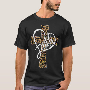 Faith Christian Men Womens Leopard Cheetah Print R T-Shirt