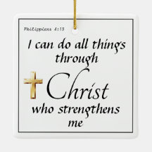 Faith Christmas ceramic ornament