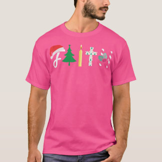 Faith Christmas Tree Christian Cross Xmas Candy Ca T-Shirt