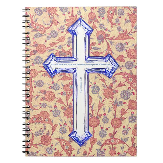 Faith Cross and Scripture Vintage Style Journal (Front)