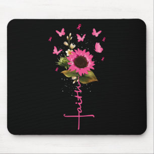 Faith Cross Breast Cancer Awareness Christian Gift Mouse Mat
