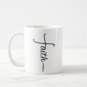 Faith Cross Christian Black   Coffee Mug