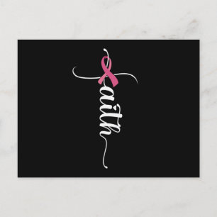 Faith Cross Christian Breast Cancer Awareness Postcard
