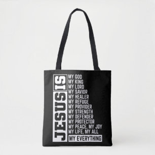 Faith Cross Christian Religious Jesus Lord Gift Je Tote Bag