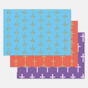 Faith Cross Colourful Wrapping Craft Paper