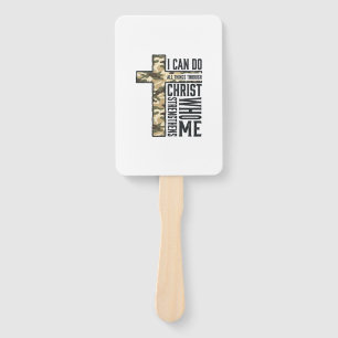Faith Cross I Can Do All Things Christian Shirt Hand Fan