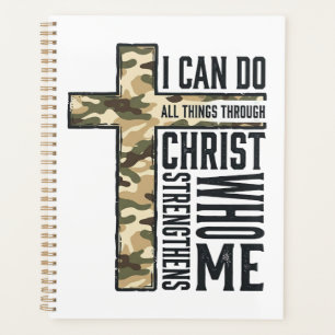 Faith Cross I Can Do All Things Christian Shirt Planner