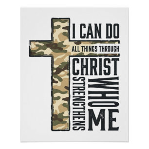 Faith Cross I Can Do All Things Christian Shirt Poster