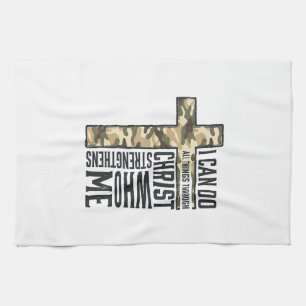 Faith Cross I Can Do All Things Christian Shirt Tea Towel