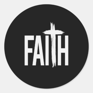 Faith Cross Jesus Bible Classic Round Sticker