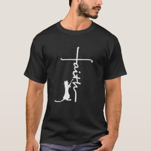 Faith Cross Love Jesus Cats Cute Animal Christian T-Shirt