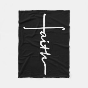 Faith cross quotes christian lion luke for menFait Fleece Blanket