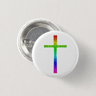 Faith Cross Rainbow 3 Cm Round Badge