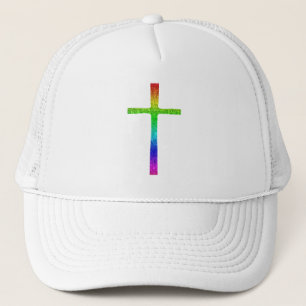Faith Cross Rainbow Trucker Hat