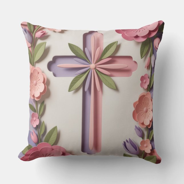 Faith Cross Throw Pillow | Ai design  (Front)