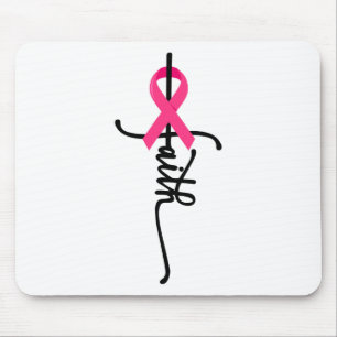 Faith Cross Warrior Survivor Pink Ribbon Breast Ca Mouse Mat