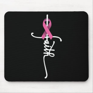 Faith Cross Warrior Survivor Pink Ribbon Breast Ca Mouse Mat