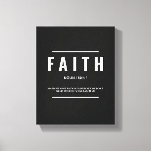 Faith Definition Inspirational Quote Canvas Print