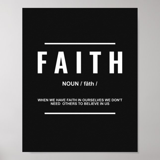 Faith Definition | Inspirational Quote Poster (Front)