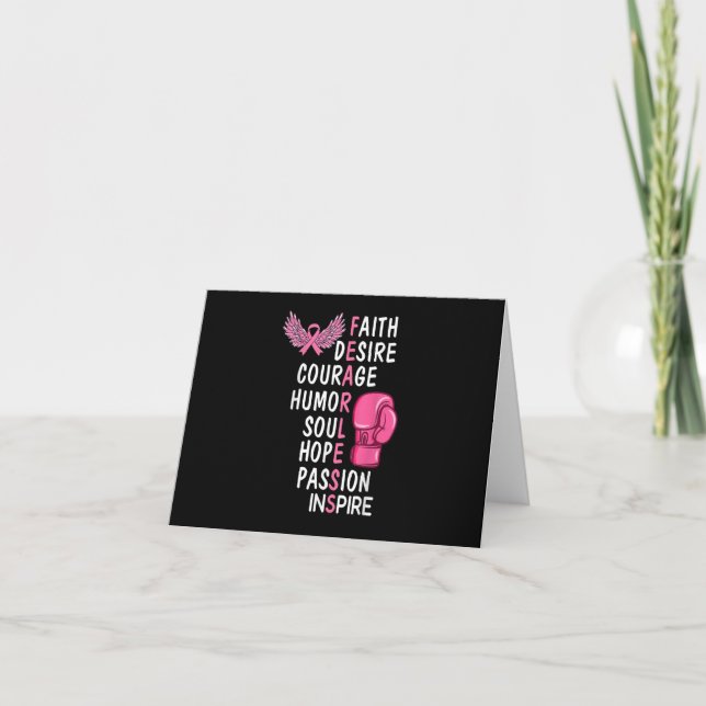 Faith Desire Courage Soul Passion Breast Cancer Aw Thank You Card (Front)