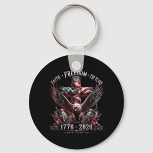 Faith Dom 250 Years Patriotic Aamerican Eagle Key Ring