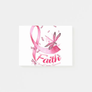 Faith Dragonfly Breast Cancer Awareness T-Shirt Post-it Notes
