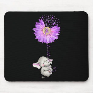 FAITH Elephant Holding Purple Sunflower Epilepsy A Mouse Mat