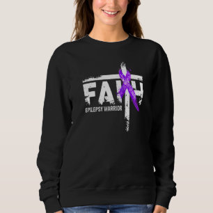 Faith Epilepsy Awareness Purple Ribbon Christian C Sweatshirt