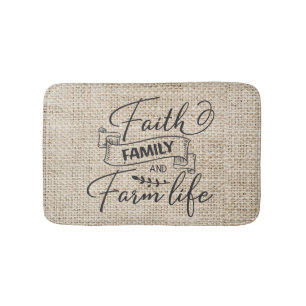 Faith Family and Farm Life Farmhouse Style Bath Mat