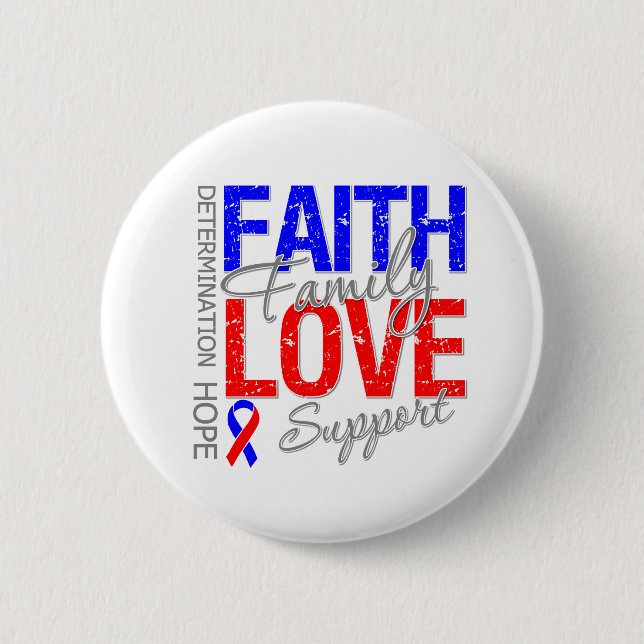 Faith Family Collage Pulmonary Fibrosis 6 Cm Round Badge (Front)