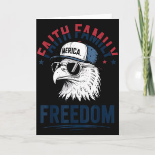 Faith Family Dom Bald Eagle Patriotic Boys America Card