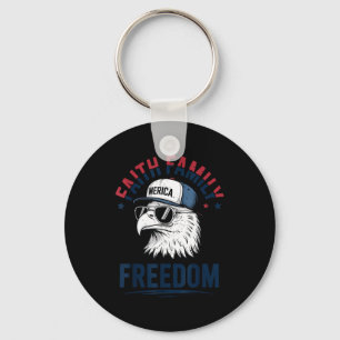Faith Family Dom Bald Eagle Patriotic Boys America Key Ring