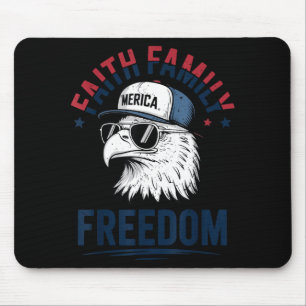 Faith Family Dom Bald Eagle Patriotic Boys America Mouse Mat