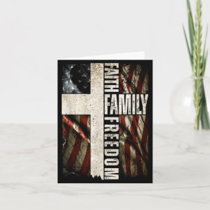 Faith Family Dom - Patriotic Christian Vintage Usa Card