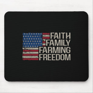 Faith Family Farming Freedom American Flag 4th Of Mouse Mat