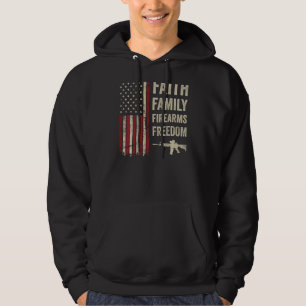 Faith Family Firearms & Freedom Patriotic Pro Gun Hoodie
