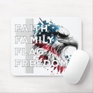 Faith, Family, Flag, Freedom, Eagle Mouse pad
