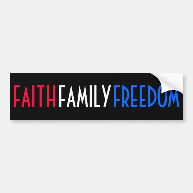 Faith Family Freedom Bumper Sticker (Front)