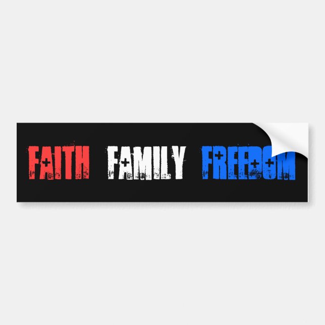 "Faith Family Freedom" Bumper Sticker (Front)