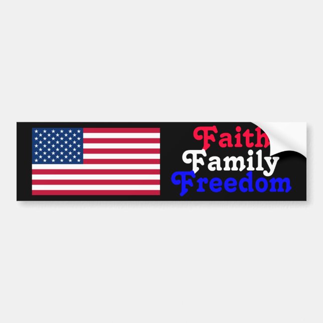 Faith Family Freedom Bumper Sticker (Front)