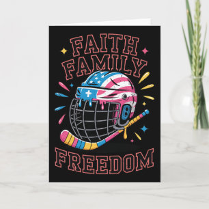 Faith Family Freedom Ice Cream Drip Hockey Game Da Card
