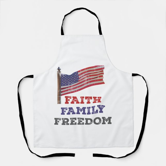 Faith Family Freedom Slogan Apron (Front)
