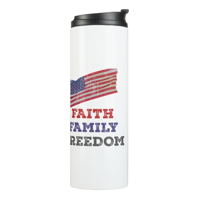 Faith Family Freedom Thermal Tumbler (Rotated Left)