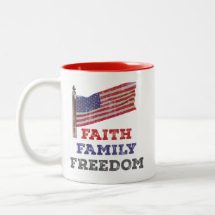Faith Family Freedom Two-Tone Coffee Mug